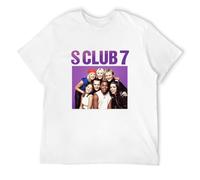AOJIEXIAO VEMS Popsicleco Retro Vintage S Club 7 T-Shirt 2023 UK Tour Shirt Adults Men's T shirtTop Sweatshirt Short Sleeve White L
