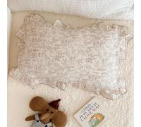 AOJIM Cute Muslin Kids Pillowcase with Forest Themed Pattern, Super Soft Cotton Crib Nursery Pillowcase 1PC for Boys Girls, Ruffled Edges Toddler Bedding for Room Decor, Machine Washable, 20x12 Inches