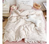 AOJIM Kids Duvet Cover 1 Piece with Forest Themed Patterns, Soft Breathable 2-Layer Gauze Muslin Cotton Toddler Comforter Cover 47X59'', Vintage Ruffled Bedding Duvet Cover for Boys Girls, Easy Care