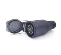 AOJO 13-Pin Trailer Socket - Hanging, 12V 24V 13-Pin Towing Hitch Socket with Protective Valve, Waterproof, Black