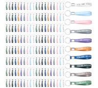 AojSup 100 Pcs Motivational Quote Keychains Gift, Bulk Thank You Gift Inspirational Silicone Keychains for Women Men Teens Teacher Office Team Party Favor Gifts Supplies,12 Designs