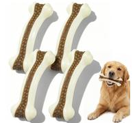 AojSup 4 Pcs Dog Bones Chew Toys for Aggressive Chewers, Real Beef Flavor,Indestructible Dog Teething Chew Toys for Large/Medium/Small Puppies Breed,Tough Pet Toy with Nylon