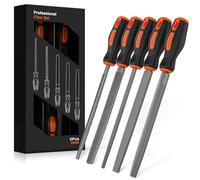 AojSup Metal File Set, File Set Metal and Wood 5Pcs, Professional Metal Files Include Half-Round Rasp, Flat File, Half-Round File, Round File, Triangular File, Suitable for Metalworking&Woodworking