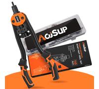AojSup Rivet Nut Gun, 14" Heavy Duty Rivet Nut Tool, Rivet Nut Pliers Set, Rivnut Tool Kit with 110Pcs Nuts & Metric Mandrels M3 - M12, Rivet Nut