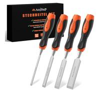 AojSup Wood Chisel Set, 4-Piece Woodworking Carving Chisels (6mm, 12mm,19mm, 25mm), Sharp Bevel Edge Chisels with Non-Slip Handle, Perfect for Woodworking, Wood Carving and Sculpting