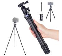 AOKA 28in/1.1lb Lightweight Compact Carbon Fiber Tripod with 360° Ballhead Travel Mini Tripod for Mobile Phone and Compact Mirrorless Cameras Black