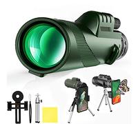 AOKADUTE 80x100 HD Monoculars for Adults High Power with Holder & Tripod, Monocular Telescope for Smartphone with Night Vision for Bird Watching Hunting Hiking Camping Concert Travelling, Green