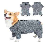 AOKAZI Dog Surgery Recovery Suit, Puppy Cat Onesie for Shedding Skin Disease Wound Protection, Medical Pet Surgical Suit w/Long Sleeve, Dog Pajamas (Black Grey, Small)