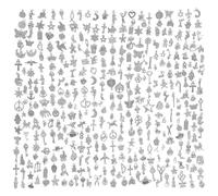 Aokbean 500pcs Silver Charm Metal DIY Jewellery Making Craft
