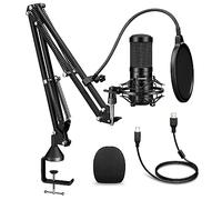 Aokeo AK-60 192kHZ/24bit USB Streaming Podcast PC Microphone with Arm Stand, Shock Mount, Pop Filter, Foam Cover, for Youtuber, Karaoke,Recording