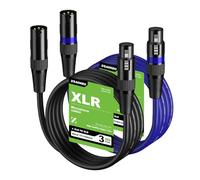 Aokeo XLR Cables 1m 2 Pack, XLR Male to Female Microphone Cable for Speaker and Audio Setups,All Copper Conductors（3ft）