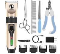 AOKEY Dog Clippers Low Noise, Professional Hair Clipper Set with 4 Comb + Pro Accessories Rechargeable Shaving Tool