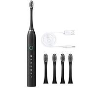 AOKID Electric Toothbrush,Sonic Toothbrush,6 Modes 45000vpm with Smart Timers,Portable Fast Rechargeable Power IPX7 Waterproofs Electric Toothbrush for Women Men wuth Travel Black
