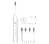 AOKID Electric Toothbrush,Sonic Toothbrush,6 Modes 45000vpm with Smart Timers,Portable Fast Rechargeable Power IPX7 Waterproofs Electric Toothbrush for Women Men wuth Travel White