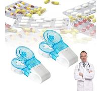 AOKID Pill Taker with Storage Box Design Effortless Pill Taker Compact Portable Dispenser for Easy Medication Management at Home or Travel Portable Pill Dispenser Random Color 2 Pcs