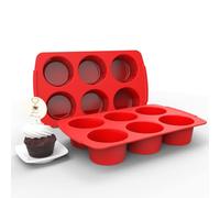 Aokinle Silicone Texas Muffin Pan, European LFGB Cupcake Jumbo Pan 6 Cups, Non-Stick Deep Big Cupcake Baking Pan, Perfect for Egg Muffin, Big Cupcake, BPA Free and High Temperature Resistance,Set of 2