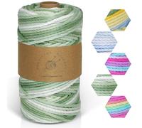 AOKISY Macrame Cord 3mmx100yd 100% Cotton Ombre Macrame Rope Cord for Plant Hanging Wall Hanging DIY Handmade Braided Bags Wall Hanging Dreamcatcher Christmas Crafts Knitting-Olive