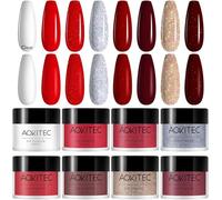 Aokitec 8 Colors Dip Powder, Dipping Acrylic Nail Set, French Powder Pro Collection System Nail Art Starter Manicure Salon DIY at Home, Odor-Free&Long-Lasting, No Needed Lamp Curing