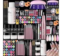 Aokitec Acrylic Nail Kit, Gift for Advent Calendar 2025, Nail Set Acrylic Kit Gel Nail Kit with Acrylic Powder Gel Polish UV Lamp Electric Nail Drill Nail Stuff, Practice Nail Art,Gift for Women Girls
