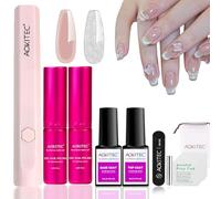 Aokitec Gel Nail Polish Starter Kit: Nudes Pink and Sliver Cat Eye Gel Nail Polish with UV Lamp for Gel Nails & Base and Top Coat, Mini Salon Set for Manicure Nail Art DIY Travel Gifts for Women