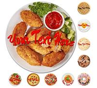 Aokizkdzsw Custom Funny Round Chicken Nugget Blanket with Name and Text,Personalized Novelty Gifts Throw Food Blanket, Customized Soft Wrap Blankets