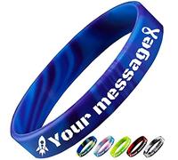 Aokizkdzsw Customizable Wristbands,Personalized Engraved Silicone Bracelets for Events and Party,Marketing and Raising Awareness,Gifts for Couples Men and Women Blue Purple