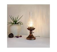 AOKLEY Emergency Electric Glass Kerosene Lamp American Retro Nostalgic Table Lamp Classic Antique Iron Hurricane Kerosene Lantern for Kitchen Bedroom Indoor Use Oil lantern
