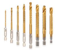 AOKLIT 3-10mm 8 Pack Titanium Coated HSS Twist Drill Bit