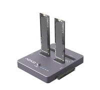 AOKO M.2 NVMe SSD Cloner, Dual-Bay 4-in-1 Hard Drive Docking Station,Hard Drive Reader/Cloner for M.2 PCIE NVME+mSATA & SATA 2.5"/3.5" HDD,Offline Cloning Without PC