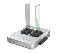 AOKO NVMe & SATA SSD/HDD All-in-one Hard Drive Docking Station, Dual-Bay 10Gbps NVMe SSD Cloner&M.2 Hard Drive Reader, Supports M.2 PCIe/SATA, mSATA and 2.5''/3.5'' HDD with 16 Offline Cloning Modes