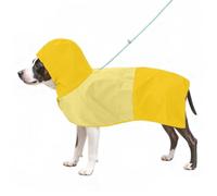 Aokown Dog Raincoat, Waterproof Dog Rain Jacket with Hood, Rain Coat for Large Dogs with Leash Hole, Raincoat Extended Dog Poncho Coverage to The Leg, Easy On/Off Rainwear Yellow, XXL
