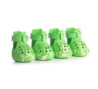 AOKOWN Dog Shoes for Hot Summer Pavement, Dog Shoes for Medium Dogs, Waterproof Dog Boots & Paw Protectors, Non-Slip Dog Rain Booties, Easy Clean Sandals for Beach Green Size 5
