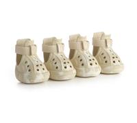 AOKOWN Dog Shoes for Hot Summer Pavement, Dog Shoes for Medium Dogs, Waterproof Dog Boots & Paw Protectors, Non-Slip Dog Rain Booties, Easy Clean Sandals for Beach Khaki Size 6