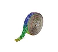 Aoktorkit 1.2cm*1 Yard Self Adhesive Crystal Rhinestone Ribbon Colorful Rhinestone Diamond Strip Glitter Sticker for DIY Arts and Crafts