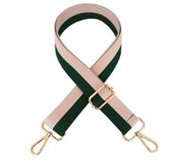 Aoktorkit 1 Pcs Adjustable Replacement Shoulder Strap, 3.8cm Wide Polyester Stripe Bag Strap for Laptop Handbag Crossbody, Green and Pink