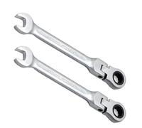 Aoktorkit 13mm Flex-Head Ratchet Spanner, 2 Pcs Matte Metric Ratcheting Wrench, Professional Repair Tool, 72 Teeth, High Carbon Steel Spnners for DIY Bicycle and Home Maintance