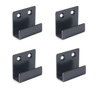 Aoktorkit 15mm Ceramic Tile Display Hooks, Stainless Steel Flat J Hooks, Wall Mount Hook Brackets, Black, Pack of 4