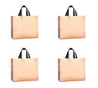 Aoktorkit 4Pcs Rose Gold Gift Bags,Non-Woven Reusable Grocery Shopping Tote Bags-32x12x28cm