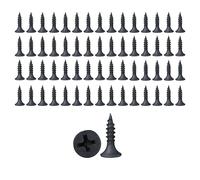 Aoktorkit 50 Pcs Black M4 x 25mm Premium Stainless Steel 304 Self Tapping Wood Screws, Phillips Flathead, 4mm, 50 Pieces