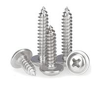 Aoktorkit 50 Pcs Flange Self Tapping Screws, M4 x 16mm x 8mm Multi Purpose Screws, 304 Stainless Steel, Phillips Screws for Wood, Drywall and Furniture