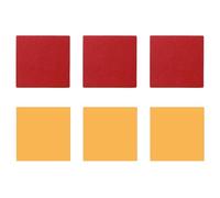 Aoktorkit 6 PCS Square Leather Coasters, 10cm*10cm, PVC Dual Sided, Heat Resistant, Red and Yellow