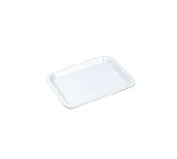 Aoktorkit 7.5inch Rectangular Plastic Tray, White Serving Tray for Hotel, Home, Restaurant Organizer Plate, 19.4*14.9CM