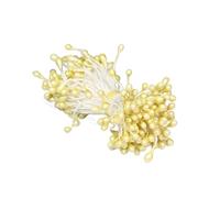 Aoktorkit Light Yellow Artificial Flower Stamens, Double Heads Flower Stamen for DIY Craft Floral Making, About 150Pcs