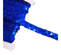 Aoktorkit Royal Blue Sequin Braid Trim, 1.5cm x 13m, Polyester, Plastic, Glamorous, Solid Pattern, Decorative Ribbon Trim