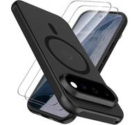 AOKUMA for Google Pixel 11/11 Pro Case with 2 Pack Screen Protector,Compatible with MagSafe,Shockproof Protective Cover Translucent Matte Back,Compatible with Pixelsnap Charger(Black)