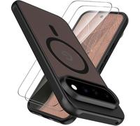 AOKUMA for Google Pixel 11 Pro XL Case with 2 Pack Screen Protector,Compatible with MagSafe,Shockproof Protective Cover Translucent Matte Back,Compatible with Pixelsnap Charger(Black)