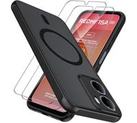 AOKUMA for Xiaomi Redmi A7 Pro/15a/Poco C81/Poco C81 Pro 4G/5G Case with 2 Pack Screen Protector,Compatible with MagSafe,Shockproof Protective Cover Military-Grade Translucent Matte Back Phone Case