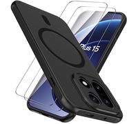 AOKUMA Magnetic Case For OnePlus 15 5G Phone Case and 2 Pack Screen Protector,Shockproof,Military-Grade Translucent Matte Back Protective Cover,Wireless Charging Phone Case(Black)