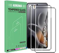 AOKUMA Tempered Glass for Motorola Moto Edge 70 Fusion/ 70 Pro Screen Protector, Full Coverage Premium 3D Curved Edge Guard Film, Anti-Fingerprints No Bubbles, Case Friendly Phone Film(Edge Black)