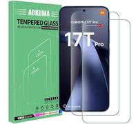 AOKUMA Tempered Glass For Xiaomi 17T Pro 5G Screen Protector, 2 Pack Screen Protector,9H Hardness,Anti-Scratch,Anti-Fingerprint,Bubble-Free,HD Clear,Premium Protective Film Case Friendly